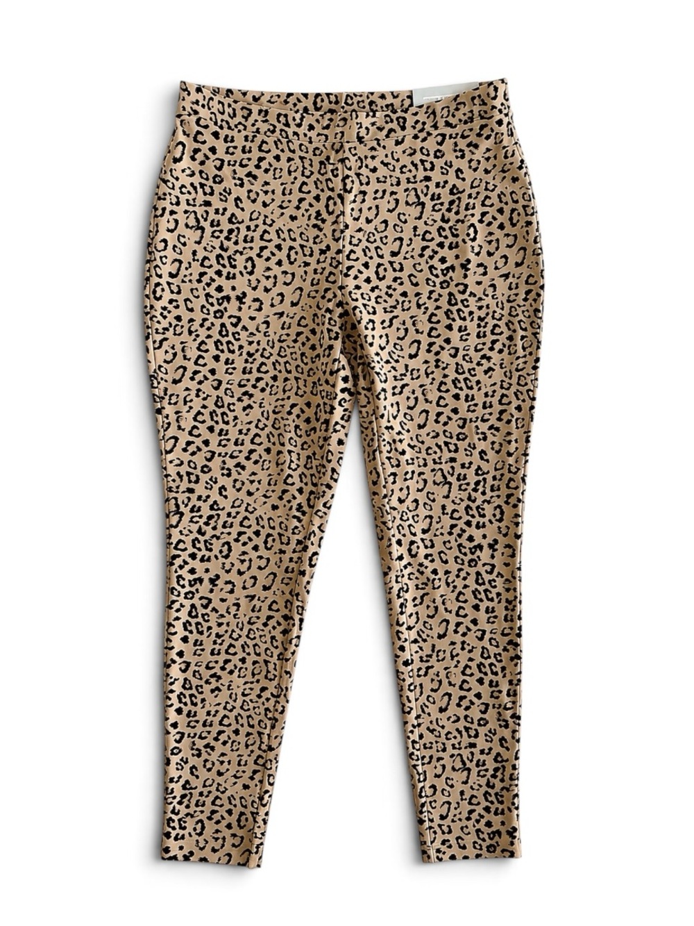 Chico’s Ponte Leopard Print Leggings Tan Black Animal Size 1R (US 8)